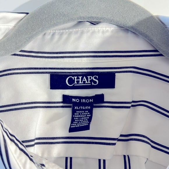 Chaps Black & White Pin Stripe Button Down Men's Shirt Sz Xl - Picture 3 of 3